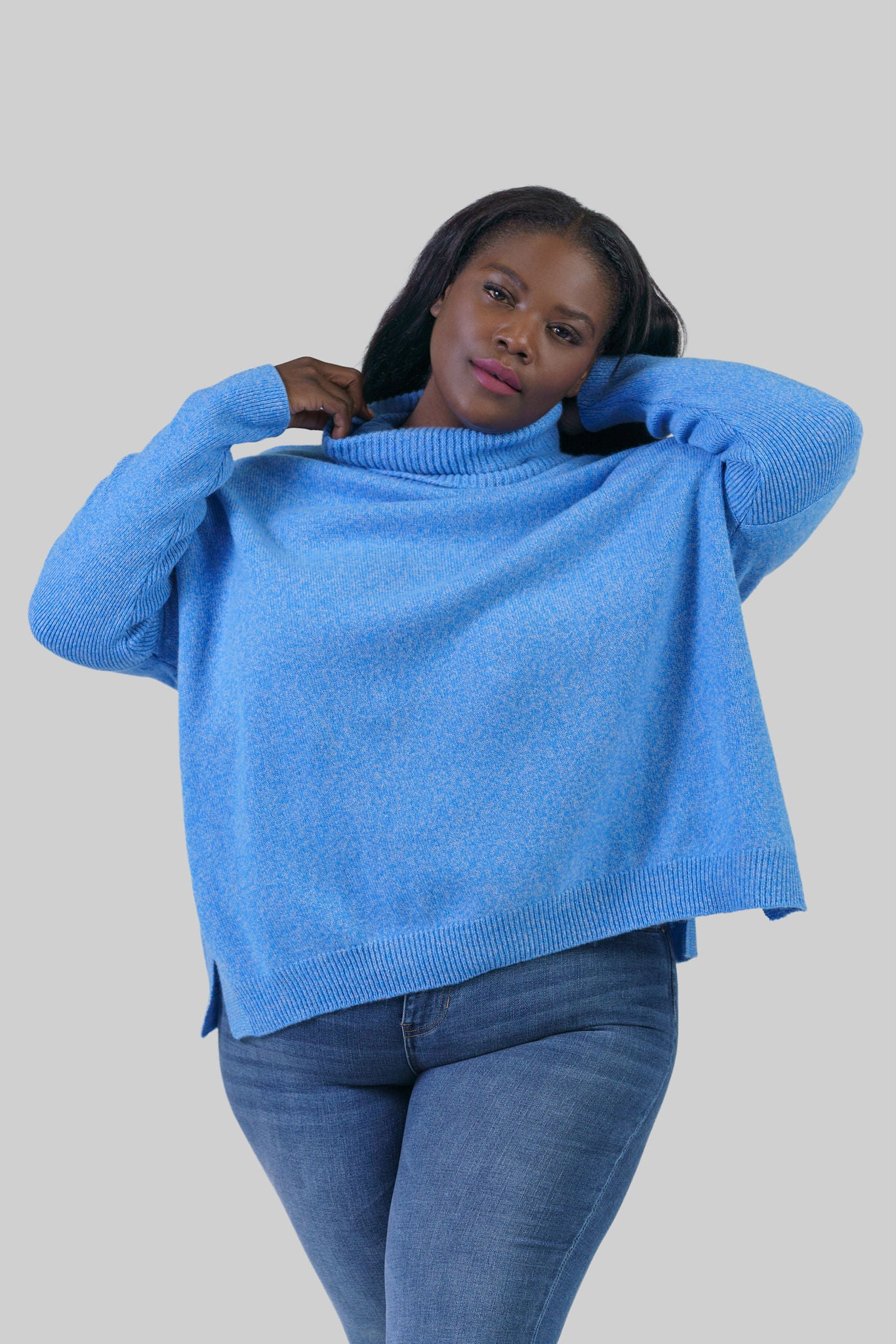 CLARA LOOSE FITTING TURTLENECK SWEATER IN WOOL AND CASHMERE plus-size - AMOUR781