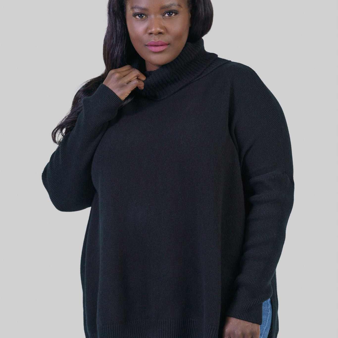 CLARA LOOSE FITTING TURTLENECK SWEATER IN WOOL AND CASHMERE plus-size - AMOUR781