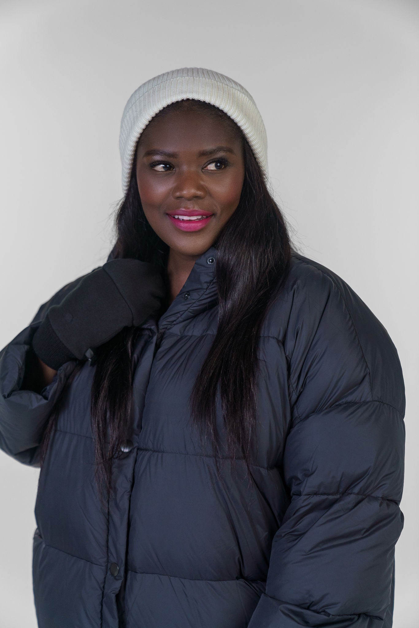 CASHMERE CABLE HAT plus-size - AMOUR781