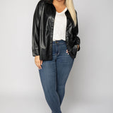 FAUX LEATHER SHIRT plus-size - AMOUR781