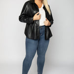 FAUX LEATHER SHIRT plus-size - AMOUR781