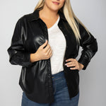 FAUX LEATHER SHIRT plus-size - AMOUR781