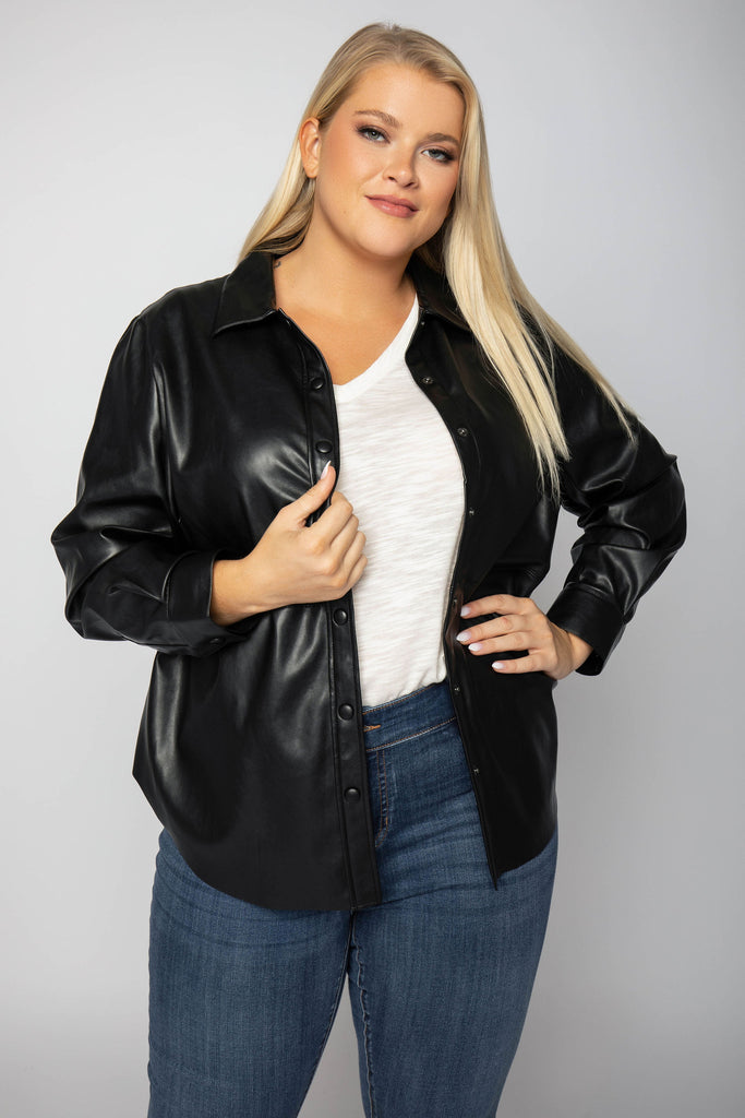 FAUX LEATHER SHIRT - AMOUR781