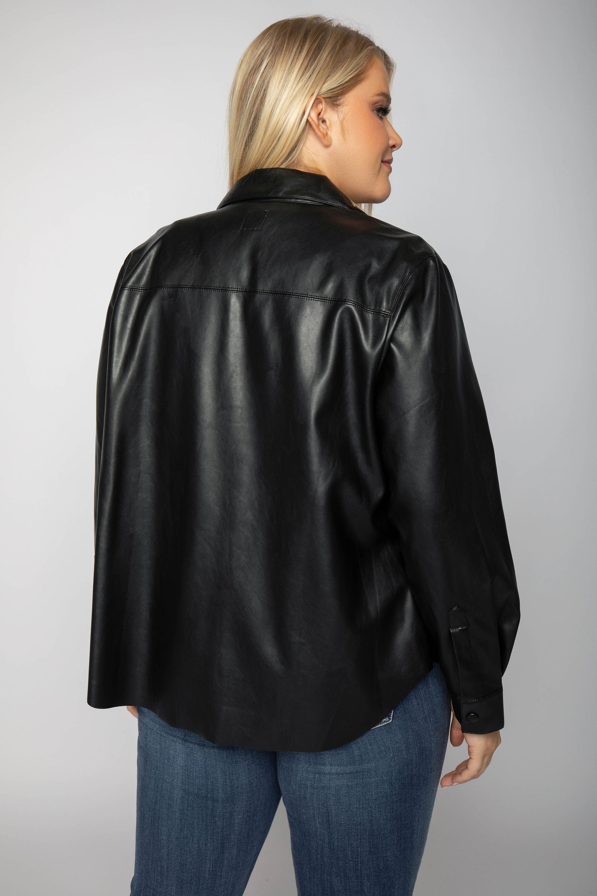 FAUX LEATHER SHIRT plus-size - AMOUR781