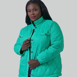 KNIT TRIM PUFFER JACKET plus-size - AMOUR781