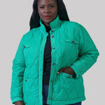 KNIT TRIM PUFFER JACKET plus-size - AMOUR781