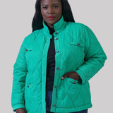 KNIT TRIM PUFFER JACKET plus-size - AMOUR781