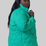 KNIT TRIM PUFFER JACKET plus-size - AMOUR781