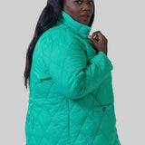 KNIT TRIM PUFFER JACKET plus-size - AMOUR781