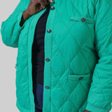 KNIT TRIM PUFFER JACKET plus-size - AMOUR781