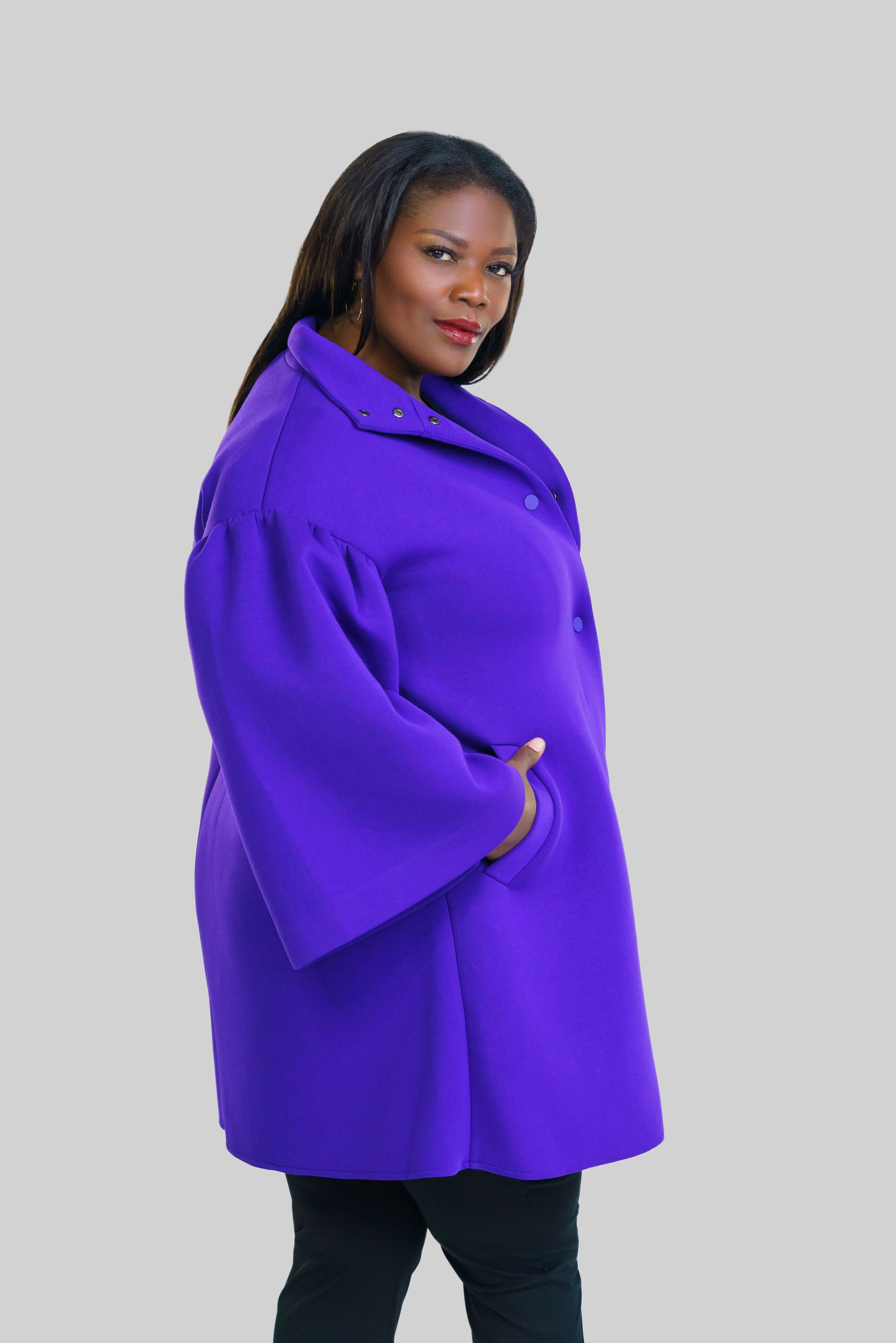BELL SLEEVE LADY COAT plus-size - AMOUR781