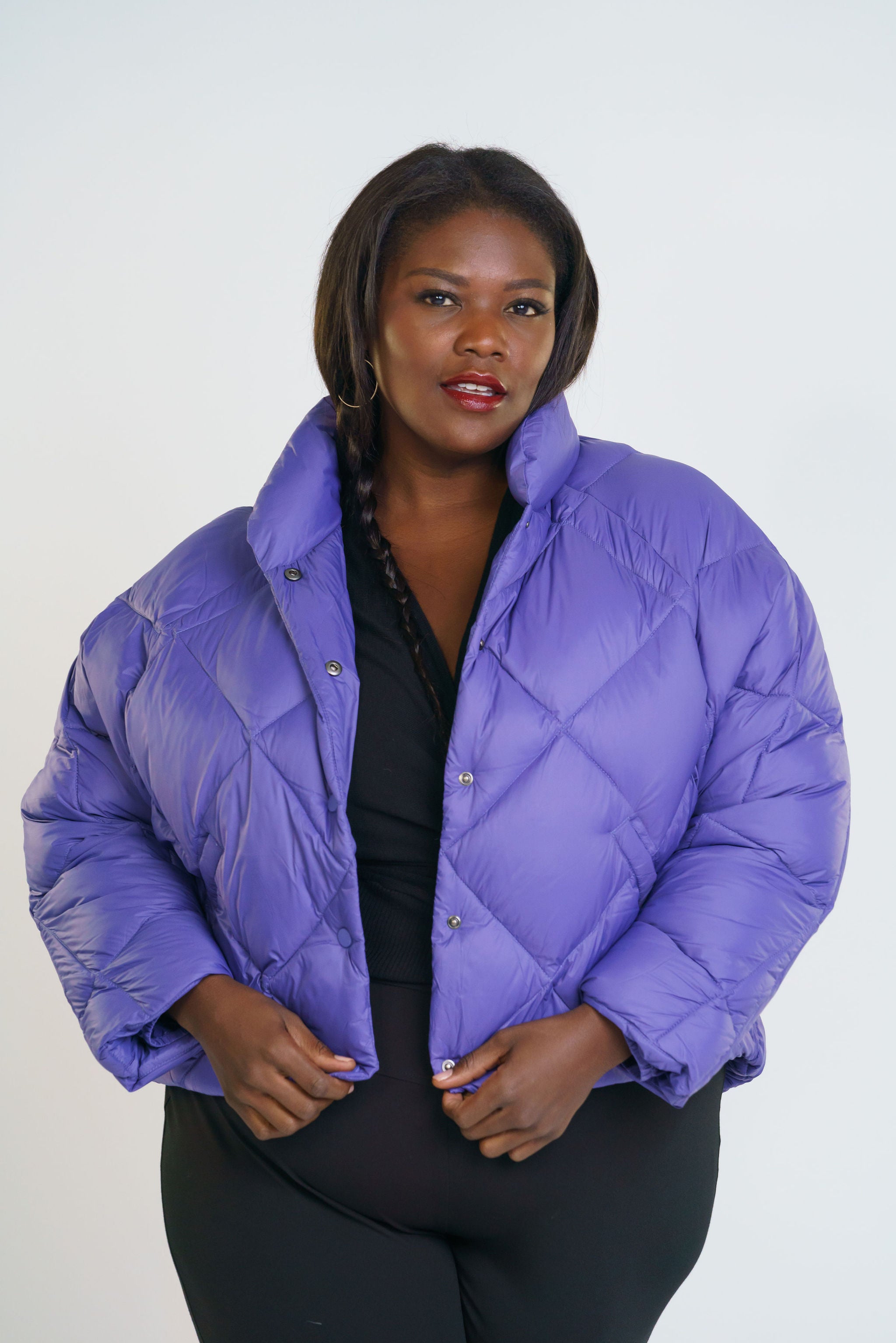 PUFFER JACKET WITH SCARF plus-size - AMOUR781