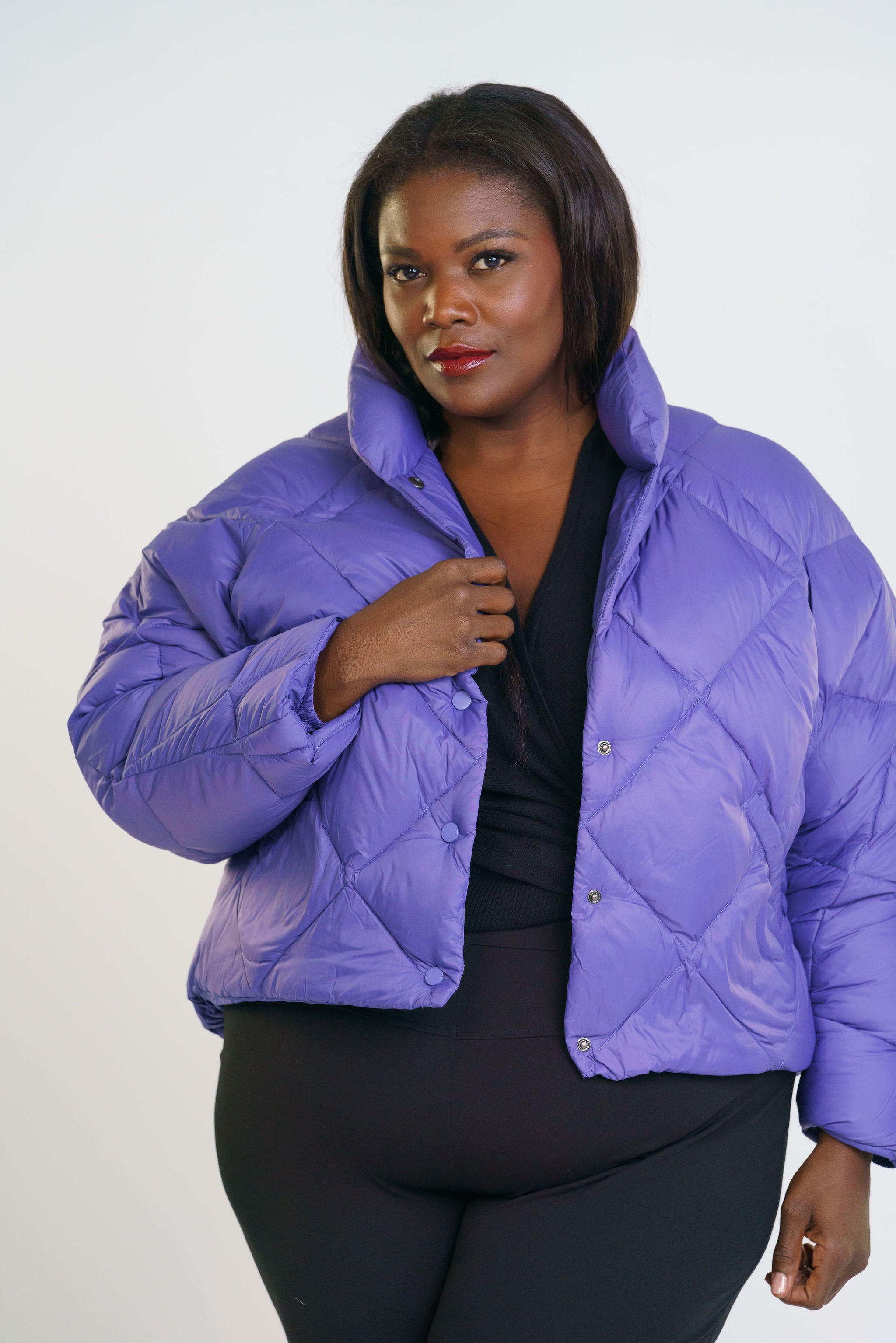PUFFER JACKET WITH SCARF plus-size - AMOUR781