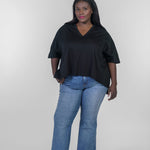 V-NECK ONE POCKET DOLMAN TEE plus-size - AMOUR781