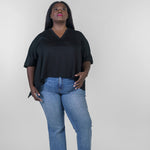 V-NECK ONE POCKET DOLMAN TEE plus-size - AMOUR781