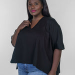 V-NECK ONE POCKET DOLMAN TEE plus-size - AMOUR781
