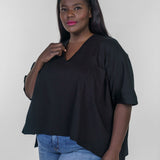 V-NECK ONE POCKET DOLMAN TEE plus-size - AMOUR781