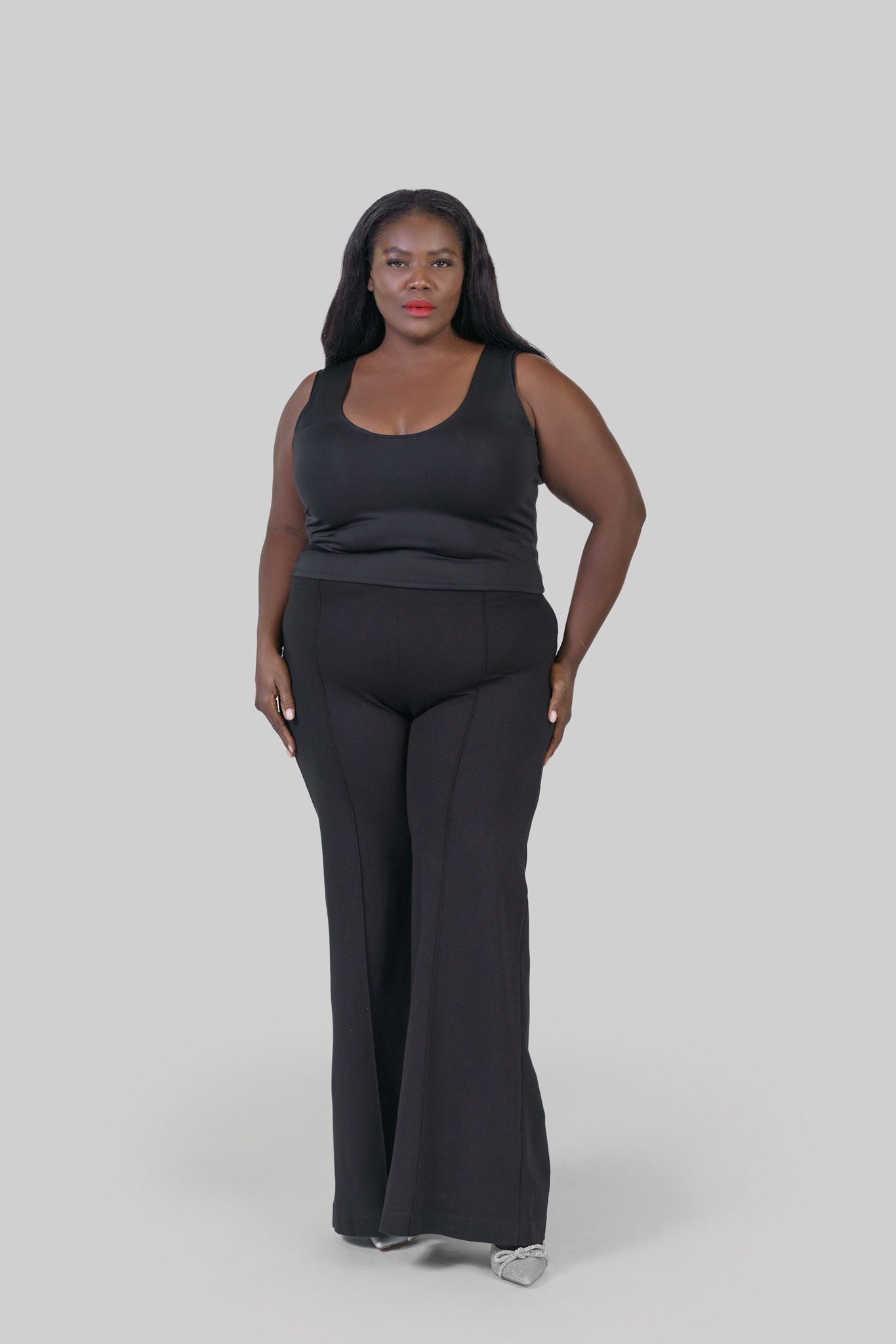 PONTE KNIT WIDE LEG PANT plus-size - AMOUR781