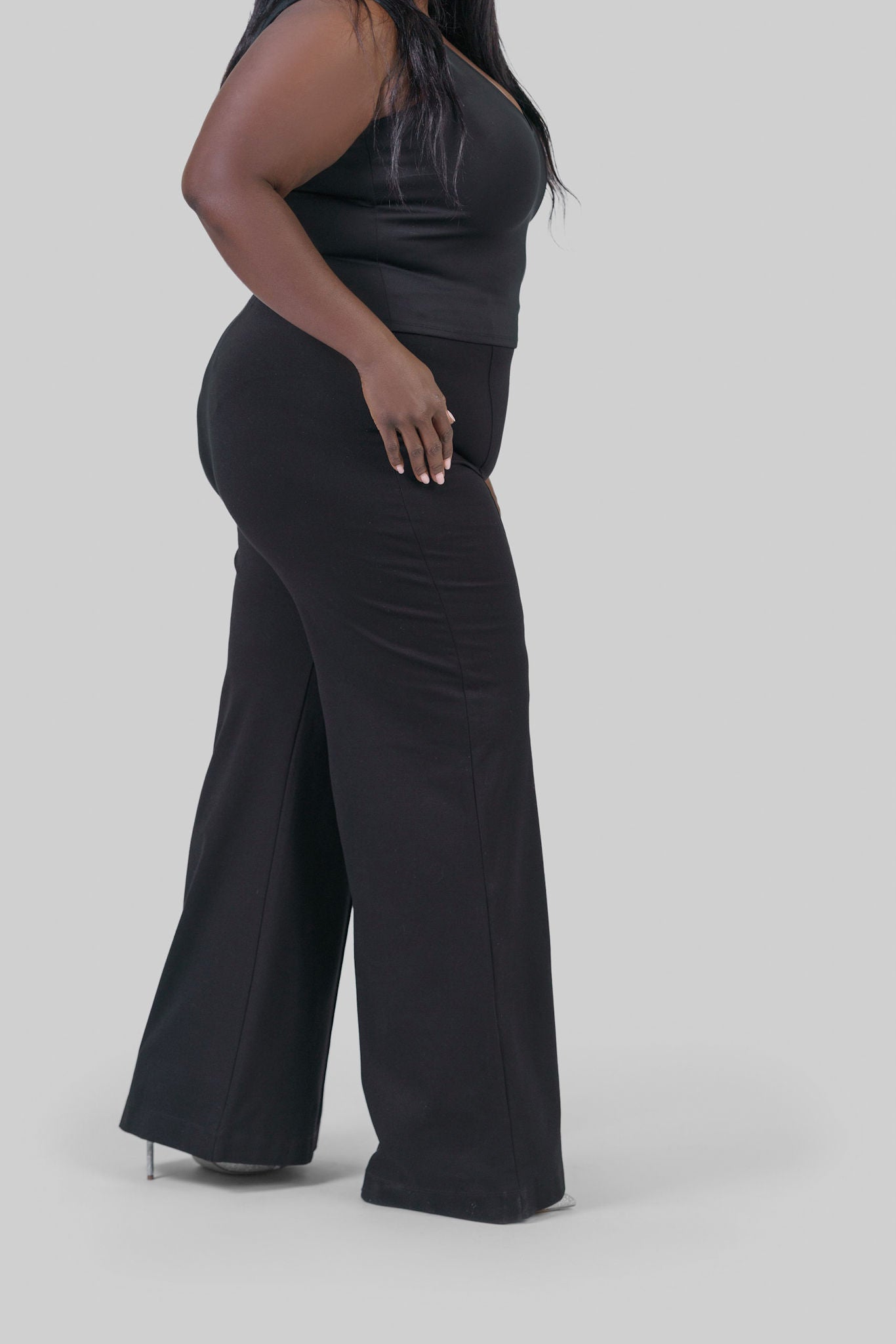 PONTE KNIT WIDE LEG PANT plus-size - AMOUR781