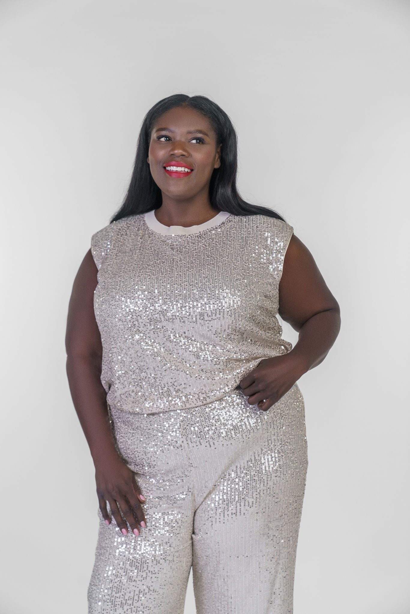 SEQUIN BUBBLE TANK plus-size - AMOUR781