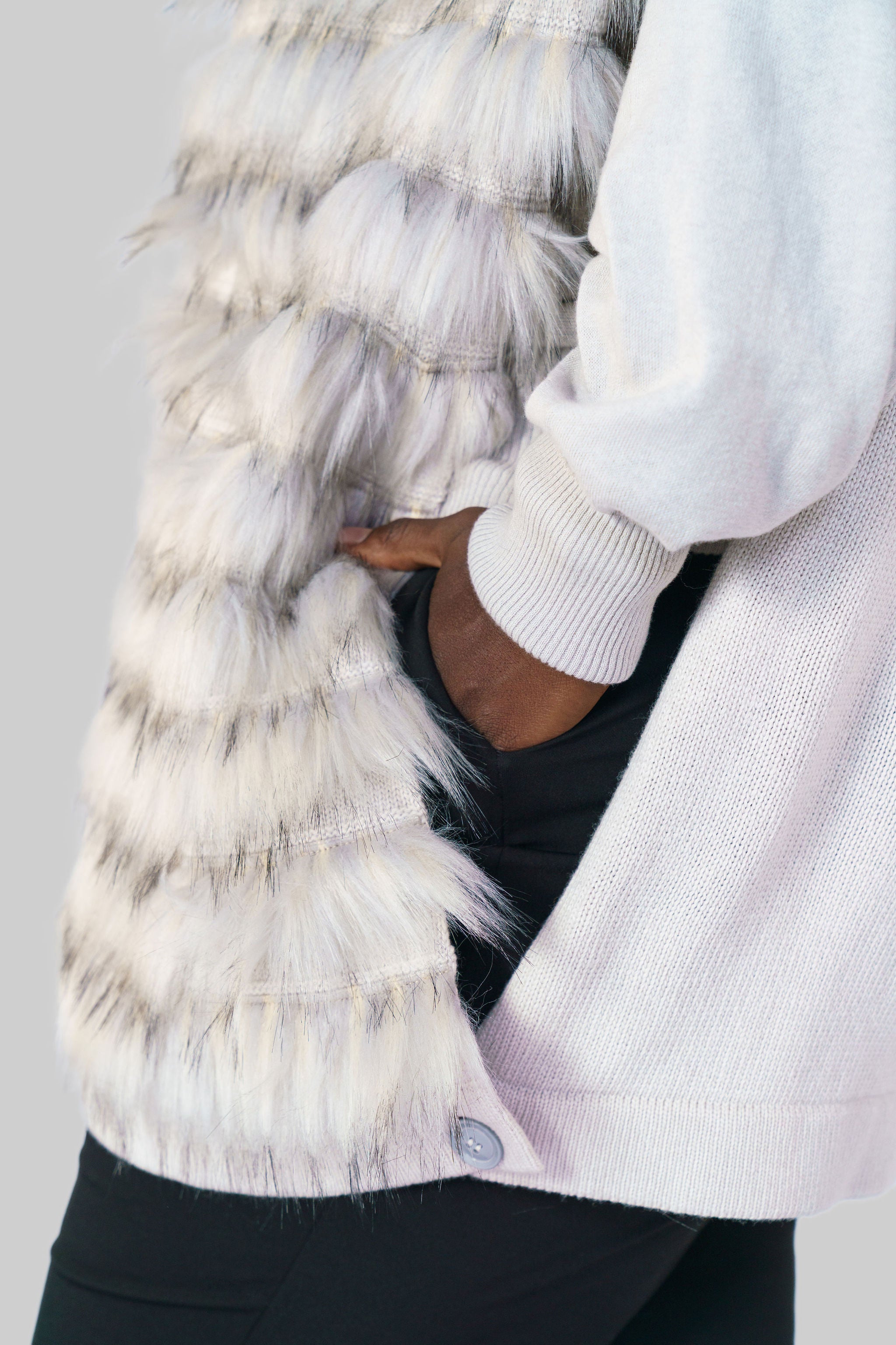 FAUX FUR VEST plus-size - AMOUR781