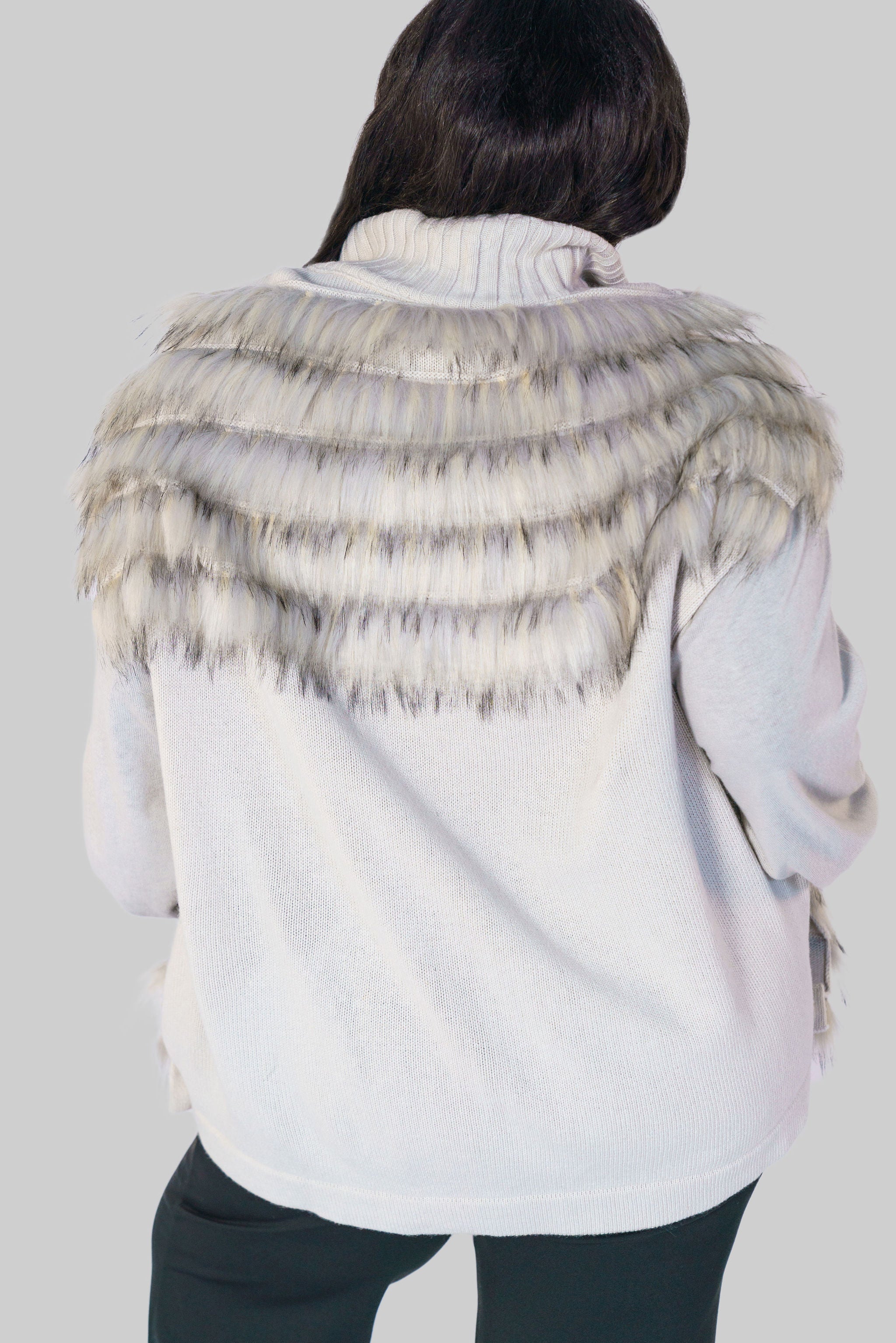 FAUX FUR VEST plus-size - AMOUR781