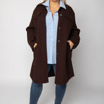 BRUSHED WOOL SHIRT COAT plus-size - AMOUR781