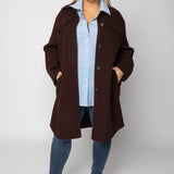 BRUSHED WOOL SHIRT COAT plus-size - AMOUR781