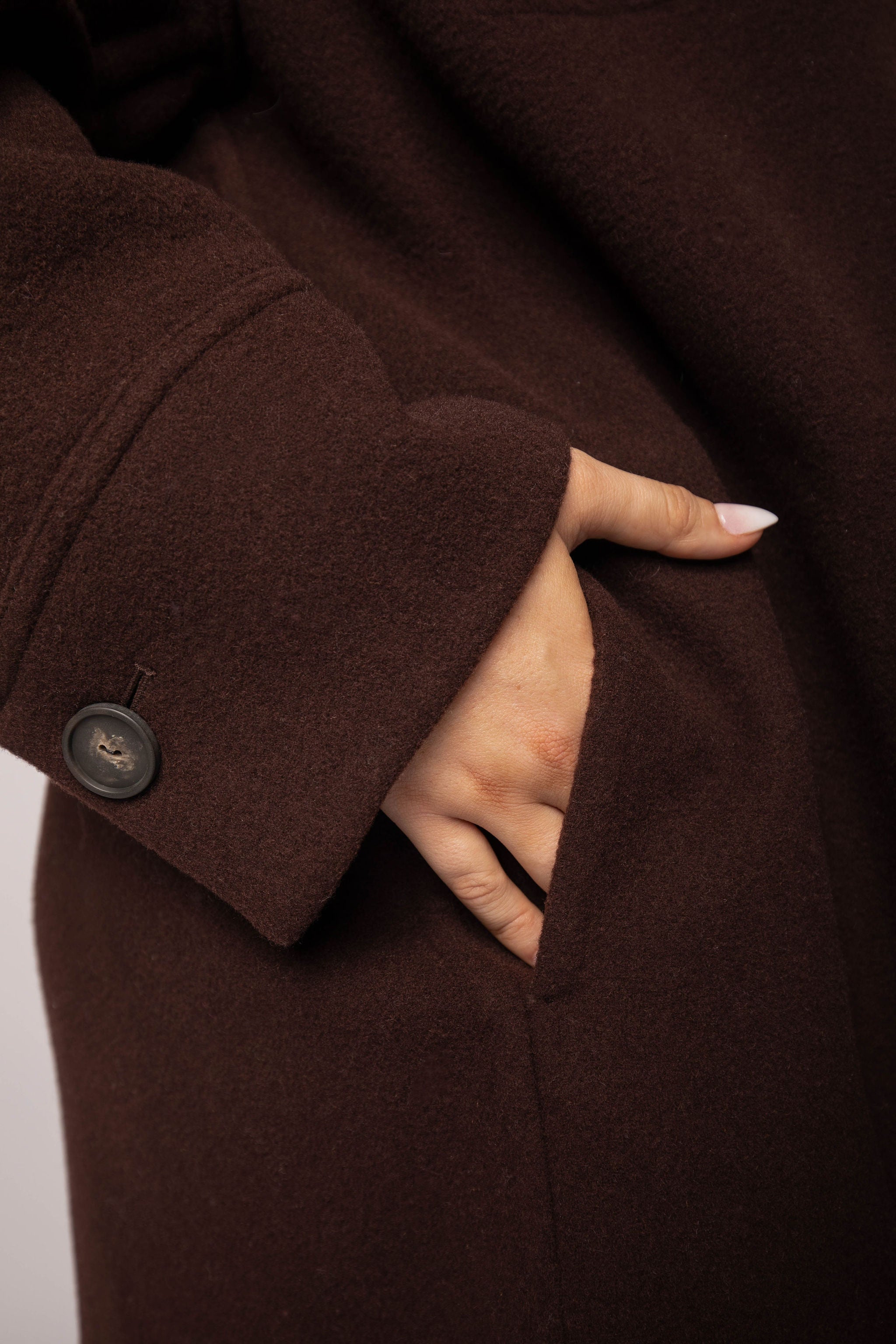 BRUSHED WOOL SHIRT COAT plus-size - AMOUR781
