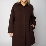 BRUSHED WOOL SHIRT COAT plus-size - AMOUR781