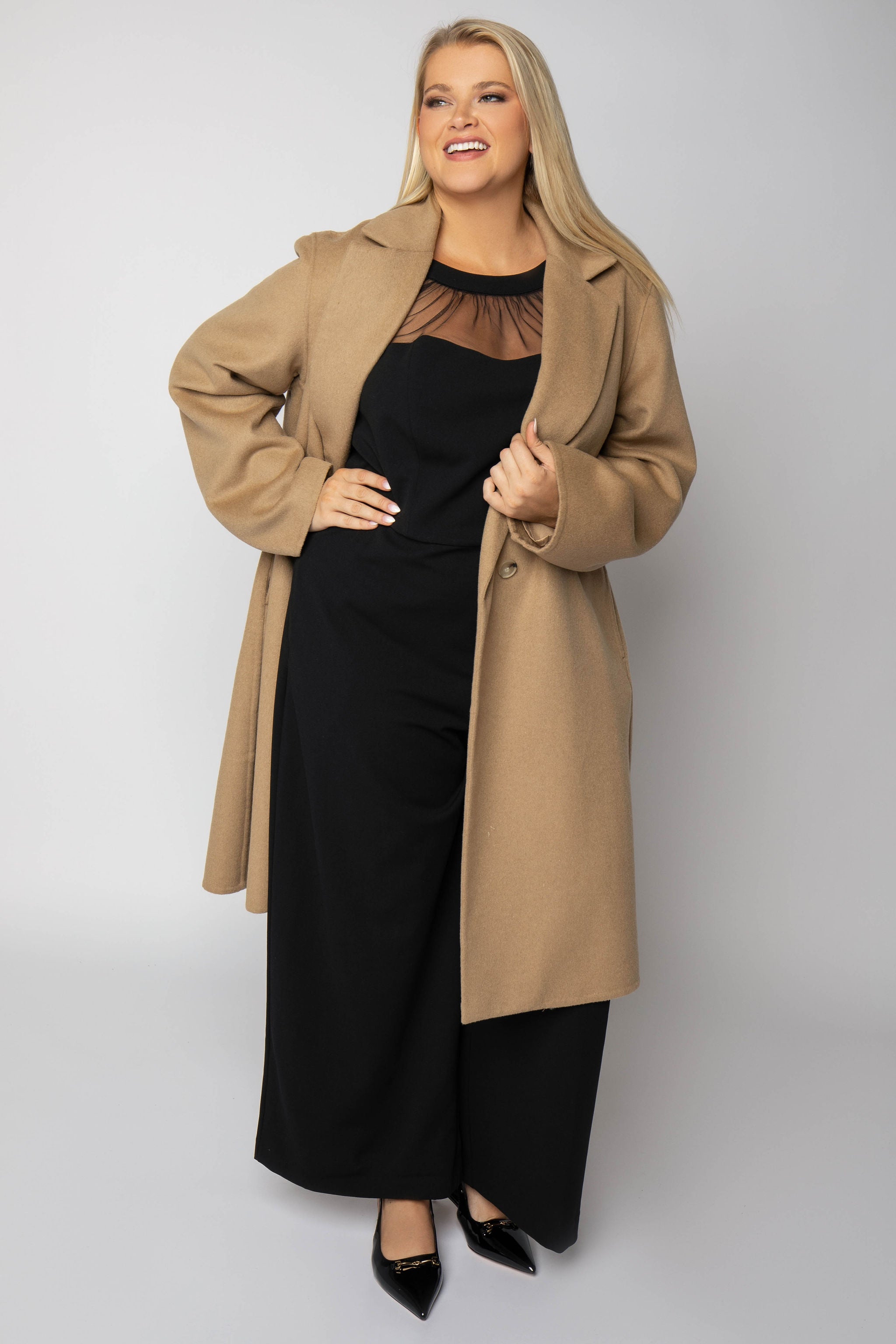 CLASSIC STRAIGHT COAT plus-size - AMOUR781