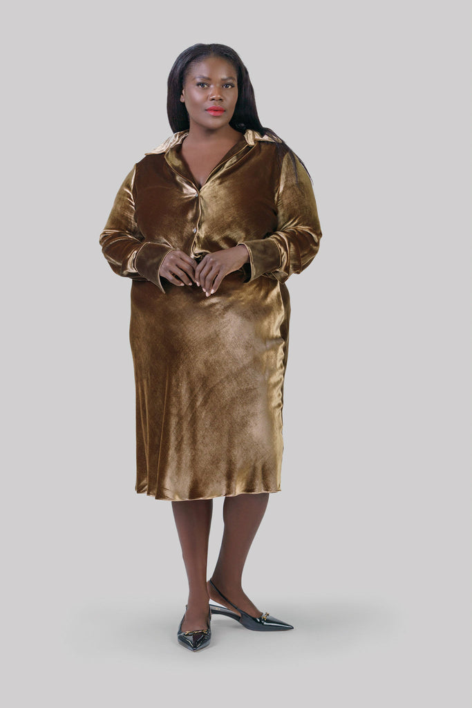 VELVET SHORT SLIP SKIRT - AMOUR781