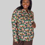 WILD PRIMROSE SLIM FITTED BLOUSE plus-size - AMOUR781