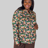 WILD PRIMROSE SLIM FITTED BLOUSE plus-size - AMOUR781