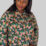 WILD PRIMROSE SLIM FITTED BLOUSE plus-size - AMOUR781