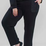 FERNE FRENCH SCUBA PANT WITH TWEED plus-size - AMOUR781