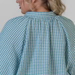 FLOATY BLOUSON-SLEEVE SEERSUCKER TOP plus-size - AMOUR781