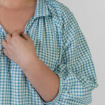 FLOATY BLOUSON-SLEEVE SEERSUCKER TOP plus-size - AMOUR781