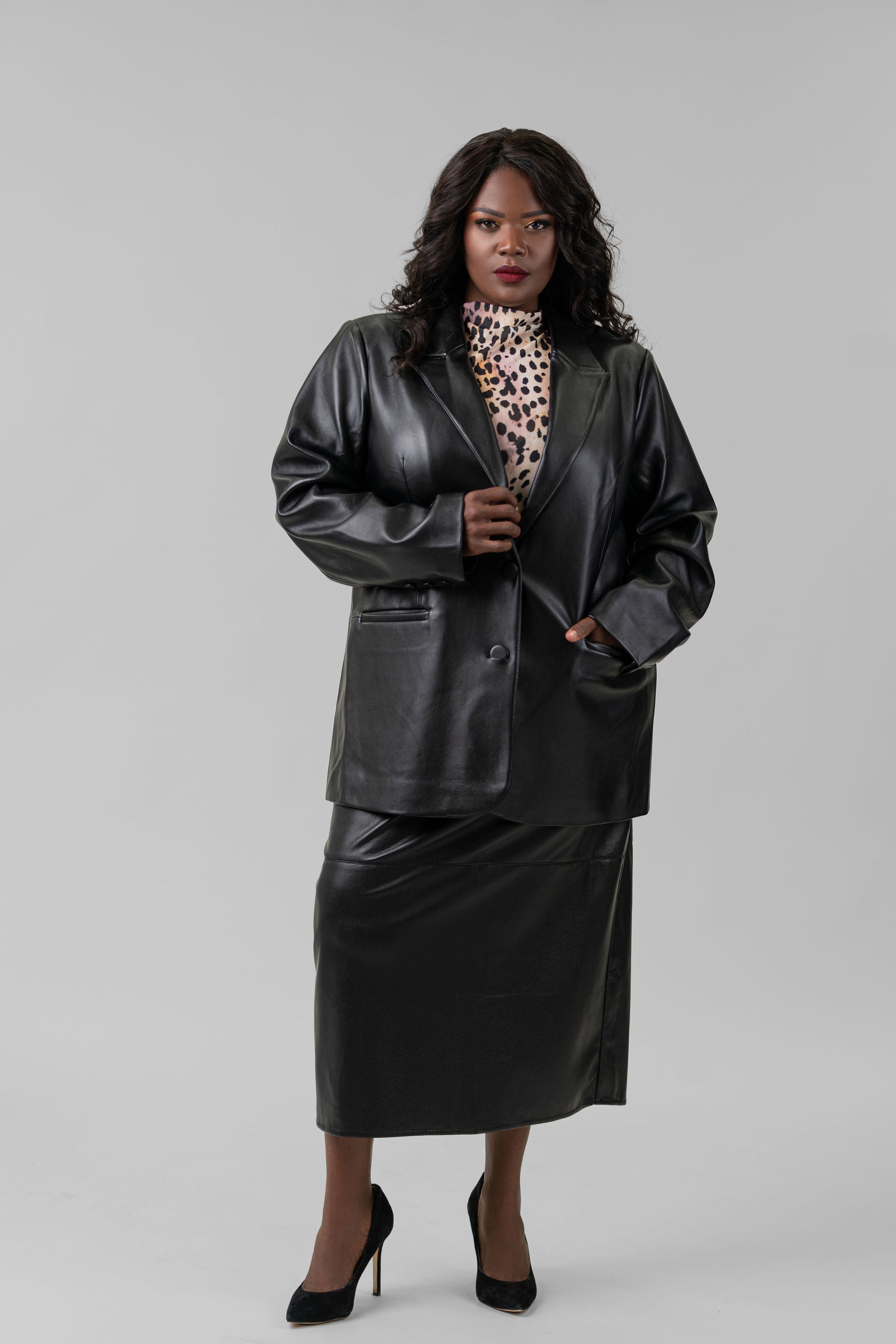 BETTER THAN LEATHER BLAZER plus-size - AMOUR781