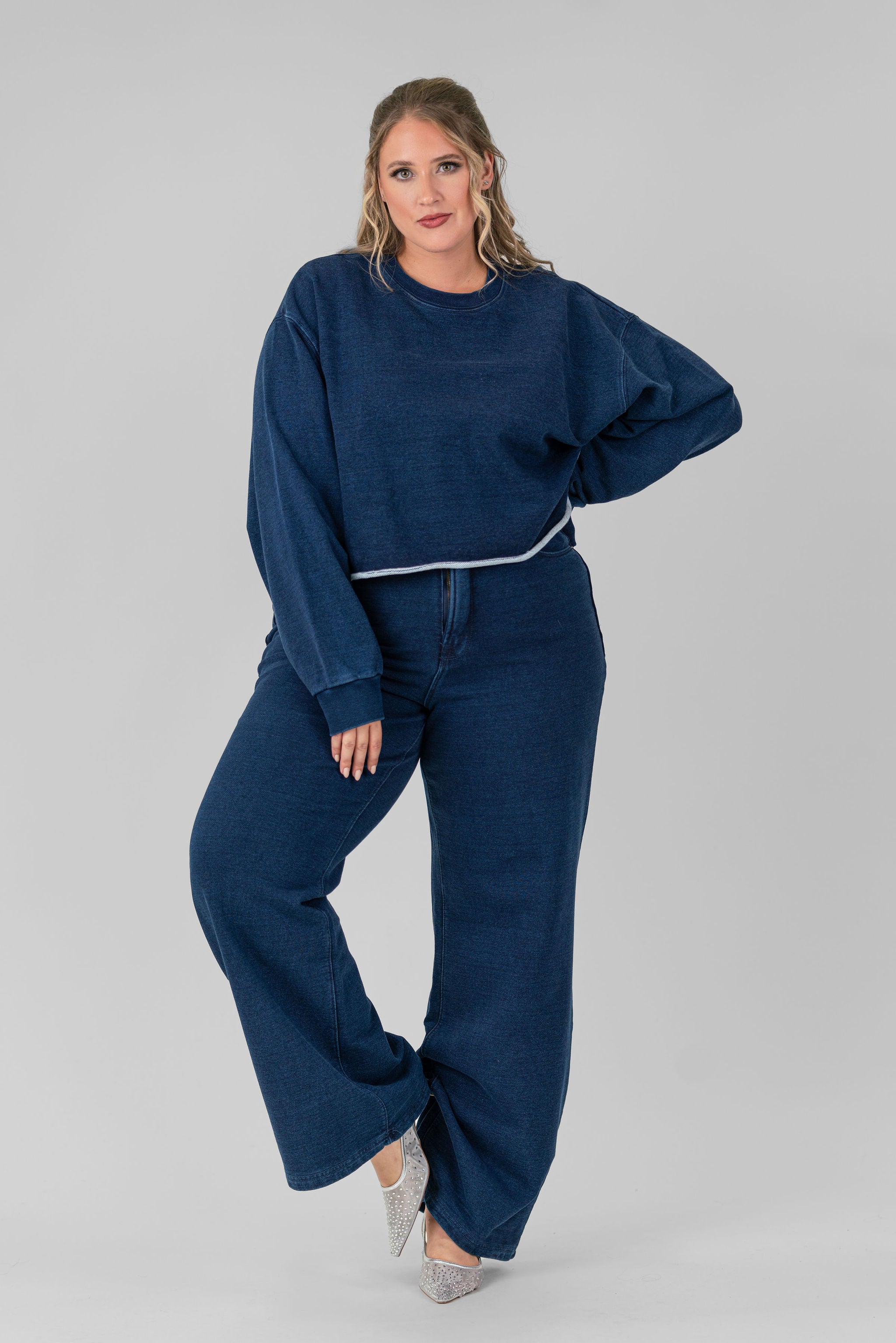 JEANIUS CROPPED SWEATSHIRT plus-size - AMOUR781
