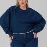 JEANIUS CROPPED SWEATSHIRT plus-size - AMOUR781