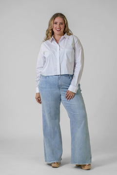 STRIPE UNIFORM SHIRT plus-size - AMOUR781