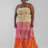 NARGIS SHIMMER SUNSET MAXI DRESS plus-size - AMOUR781