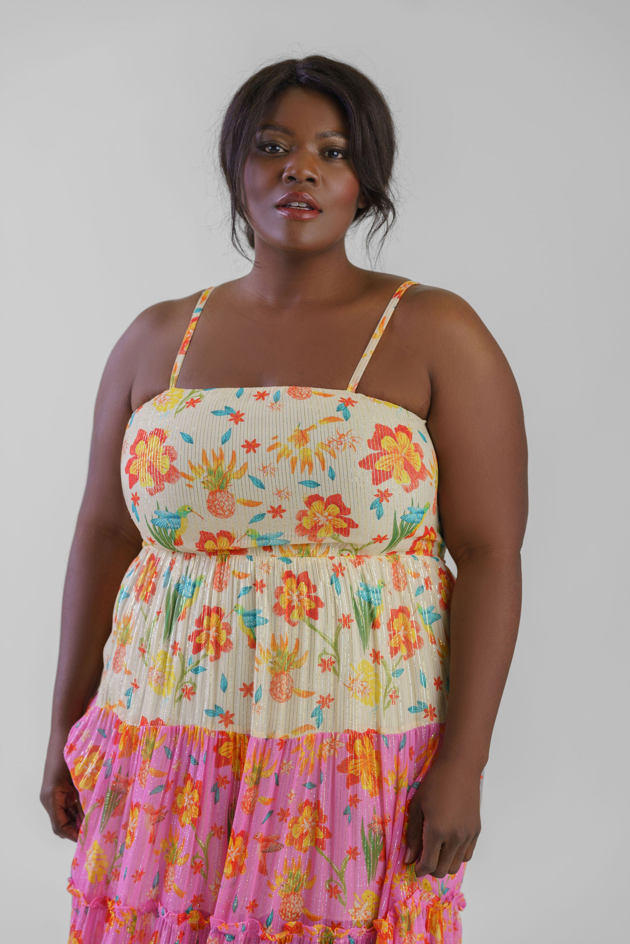 NARGIS SHIMMER SUNSET MAXI DRESS plus-size - AMOUR781