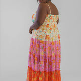 NARGIS SHIMMER SUNSET MAXI DRESS plus-size - AMOUR781