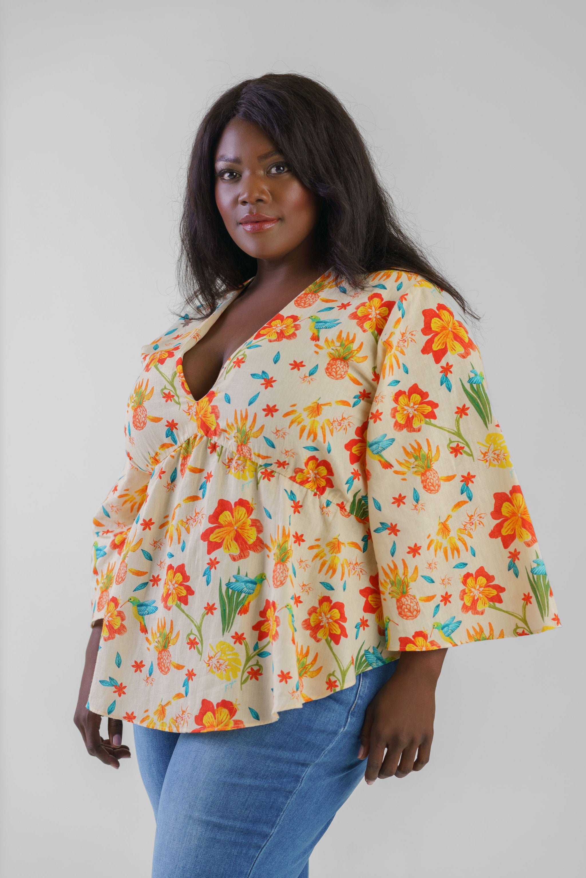 PRANA V NECK TOP plus-size - AMOUR781