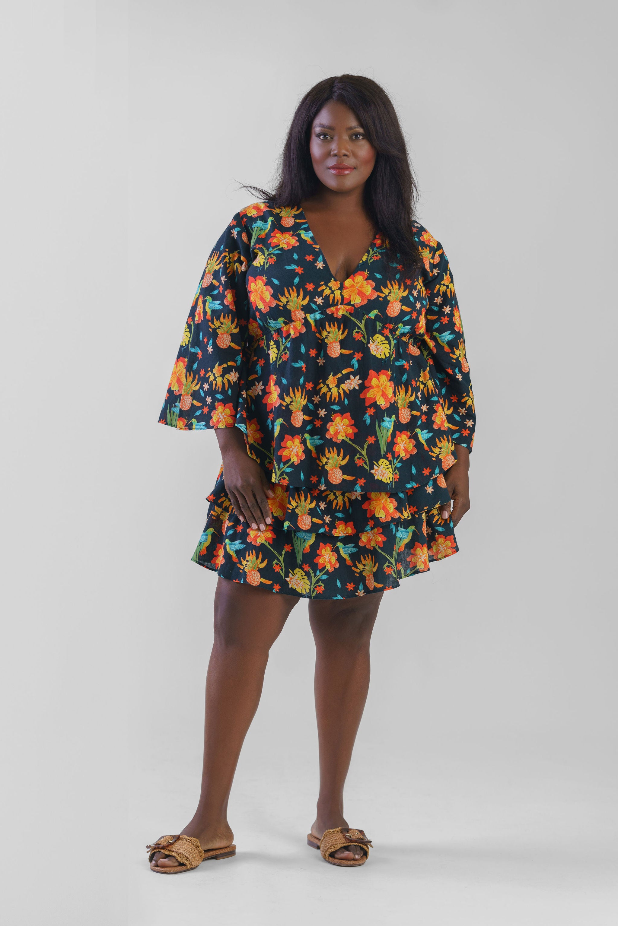 SITARA V NECK TOP plus-size - AMOUR781