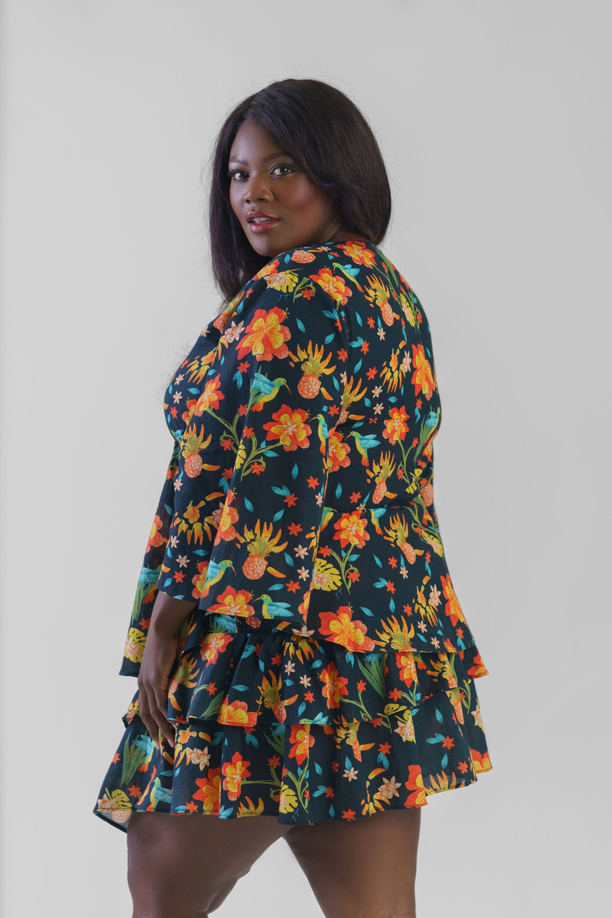 SITARA V NECK TOP plus-size - AMOUR781