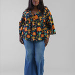 SITARA V NECK TOP plus-size - AMOUR781