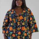 SITARA V NECK TOP plus-size - AMOUR781